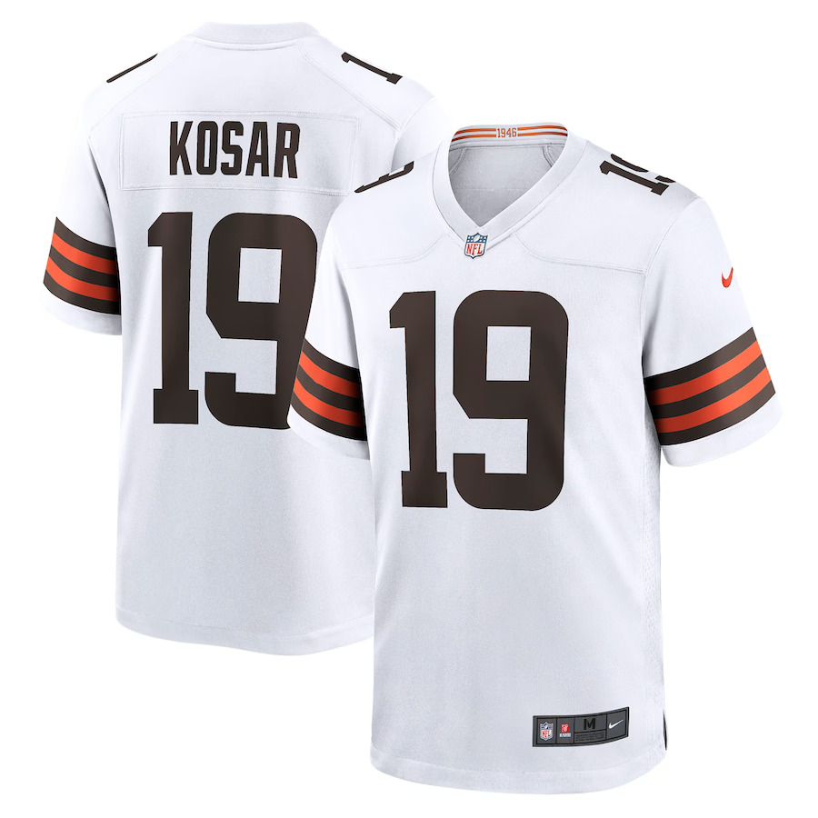 Men Cleveland Browns 19 Bernie Kosar Nike White Retired Player Game NFL Jersey